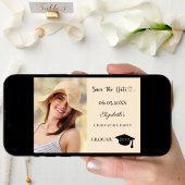 Einfache moderne Foto-Champagner-Abschlussfeier Save The Date