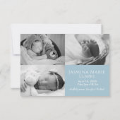 Einfache moderne Foto Collage Baby Girl Ankündigung (Rückseite)