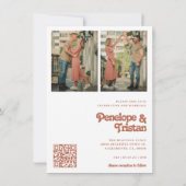 Einfache, moderne Foto Collage Hochzeit Einladung (Rückseite)