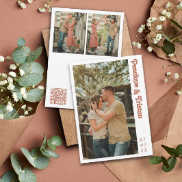 Einfache, moderne Foto Collage Hochzeit Einladung