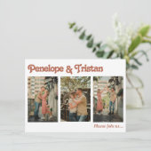 Einfache moderne Foto Collage Hochzeit Einladung (Stehend Vorderseite)