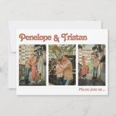 Einfache moderne Foto Collage Hochzeit Einladung (Vorderseite)