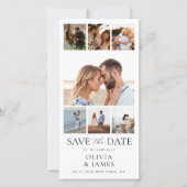 Einfache moderne Foto Collage Hochzeit Save The Date (Vorderseite)