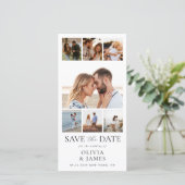 Einfache moderne Foto Collage Hochzeit Save The Date (Stehend Vorderseite)