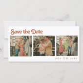 Einfache moderne Foto Collage Hochzeit Save The Date (Vorderseite)