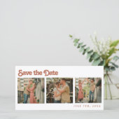Einfache moderne Foto Collage Hochzeit Save The Date (Stehend Vorderseite)
