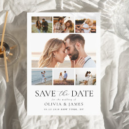 Einfache moderne Foto Collage Hochzeit Save The Date
