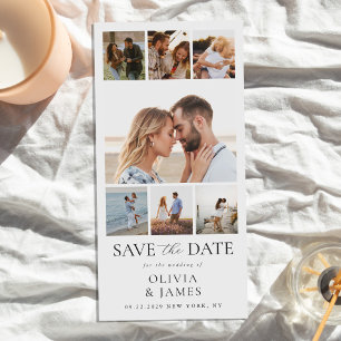 Einfache moderne Foto Collage Hochzeit Save The Date