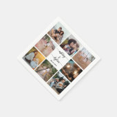 Einfache moderne Foto Collage & Script Hochzeit Serviette (Ecke)