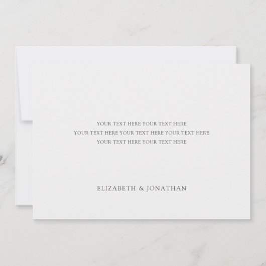 Einfache moderne Foto Custom Wedding Dankeschön Ca Dankeskarte (Rückseite)