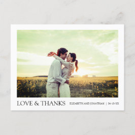 Einfache moderne Foto-Dankeskarten-Hochzeit Ankündigungspostkarte
