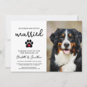 Einfache moderne Foto Dog Lover Pet Wedding Einladung (Vorderseite)
