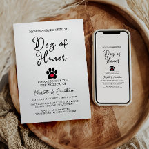Einfache moderne Foto Dog Lover Pet Wedding