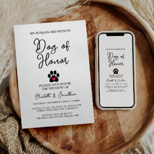 Einfache moderne Foto Dog Lover Pet Wedding Einladung