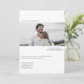 Einfache, moderne Foto-Engagement-Partei Einladung (Stehend Vorderseite)