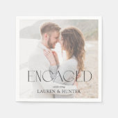 Einfache, moderne Foto-Engagement-Partei Serviette (Vorderseite)