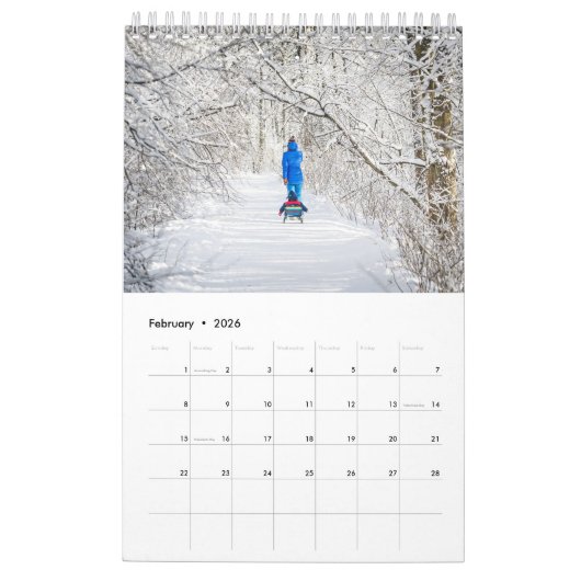 Einfache moderne Foto-Familie 2025 Kalender (Feb 2026)
