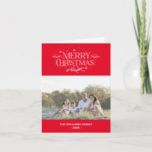 Einfache, moderne Foto-Familie Frohe Weihnachten