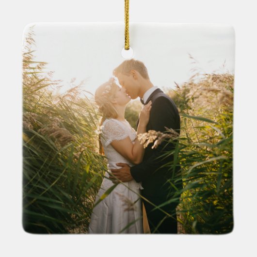 Einfache moderne Foto Geometric Gold neu Keramikornament (Rückseite)