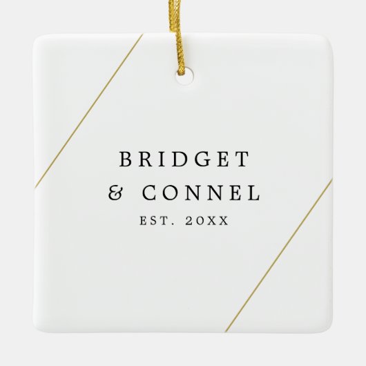 Einfache moderne Foto Geometric Gold neu Keramikornament (Vorderseite)