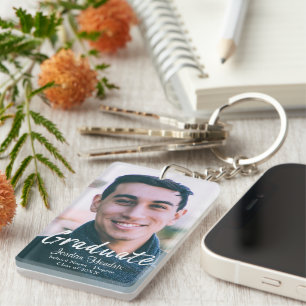 Einfache moderne Foto-Graduate-Klasse Schlüsselanhänger