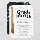 Einfache moderne Foto Graduierungspartei Einladung (Vorne/Hinten)