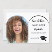 Einfache moderne Foto Graduierungspartei Save The Date (Vorderseite)