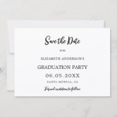 Einfache moderne Foto Graduierungspartei Save The Date (Rückseite)