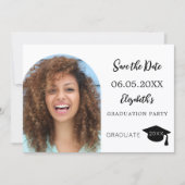 Einfache moderne Foto Graduierungspartei Save The Date (Vorderseite)