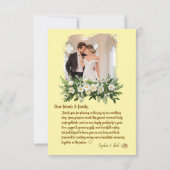Einfache moderne Foto-Hochzeit Danke (Rückseite)