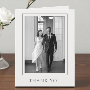 Einfache moderne Foto-Hochzeit Danke