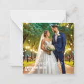 Einfache moderne Foto Hochzeit Danke Karte Hinweis (Vorderseite)