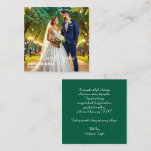 Einfache moderne Foto Hochzeit Danke Karte Hinweis