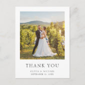 Einfache moderne Foto-Hochzeit Danke Postkarte (Vorderseite)