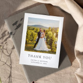 Einfache moderne Foto-Hochzeit Danke Postkarte
