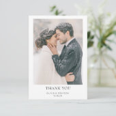Einfache moderne Foto Hochzeit Dankeschön Karte (Stehend Vorderseite)