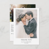 Einfache moderne Foto Hochzeit Dankeschön Karte (Vorne/Hinten)