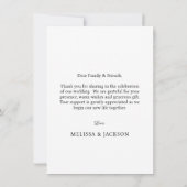 Einfache moderne Foto Hochzeit Dankeschön Karte (Rückseite)