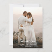 Einfache moderne Foto Hochzeit Dankeschön Karte (Vorderseite)