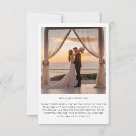 Einfache moderne Foto Hochzeit Dankeschön Karte