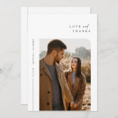 Einfache moderne Foto Hochzeit Dankeschön Karte (Vorne/Hinten)
