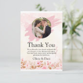 Einfache moderne Foto Hochzeit Dankeschön Karte (Stehend Vorderseite)