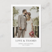 Einfache moderne Foto Hochzeit Dankeschön Karte (Vorderseite)