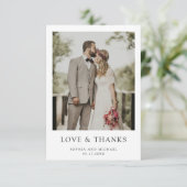 Einfache moderne Foto Hochzeit Dankeschön Karte (Stehend Vorderseite)