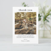 Einfache moderne Foto Hochzeit Dankeschön Karte (Stehend Vorderseite)