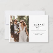 Einfache moderne Foto-Hochzeit  Dankeskarte (Vorderseite)