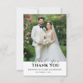 Einfache moderne Foto-Hochzeit-Dankeskarten mit No Dankeskarte (Vorderseite)