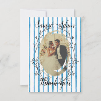 Einfache moderne Foto-Hochzeit-Dankeskarten mit No Dankeskarte