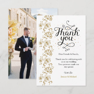 Einfache moderne Foto-Hochzeit-Dankeskarten mit No Einladung