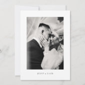 Einfache moderne Foto-Hochzeit Einladung (Rückseite)